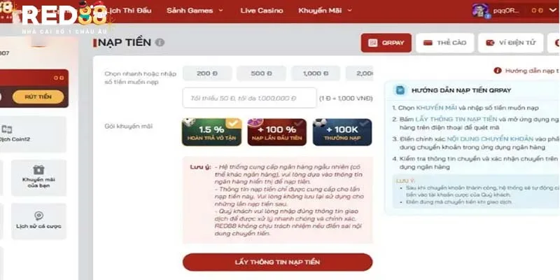 Cần kiểm thông tin tài khoản trước khi tiến hành nạp tiền